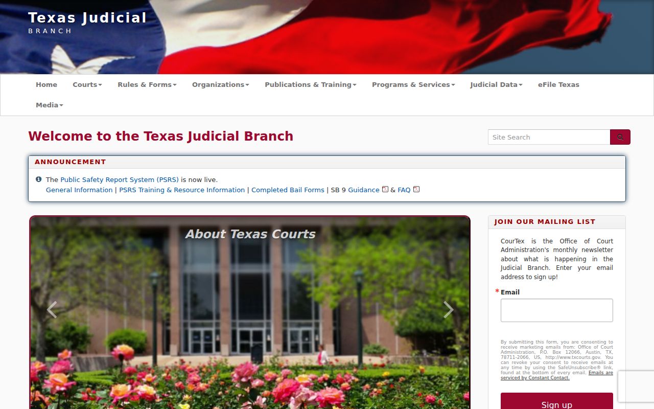 Texas Judicial Branch source for Mills County criminal court case rules