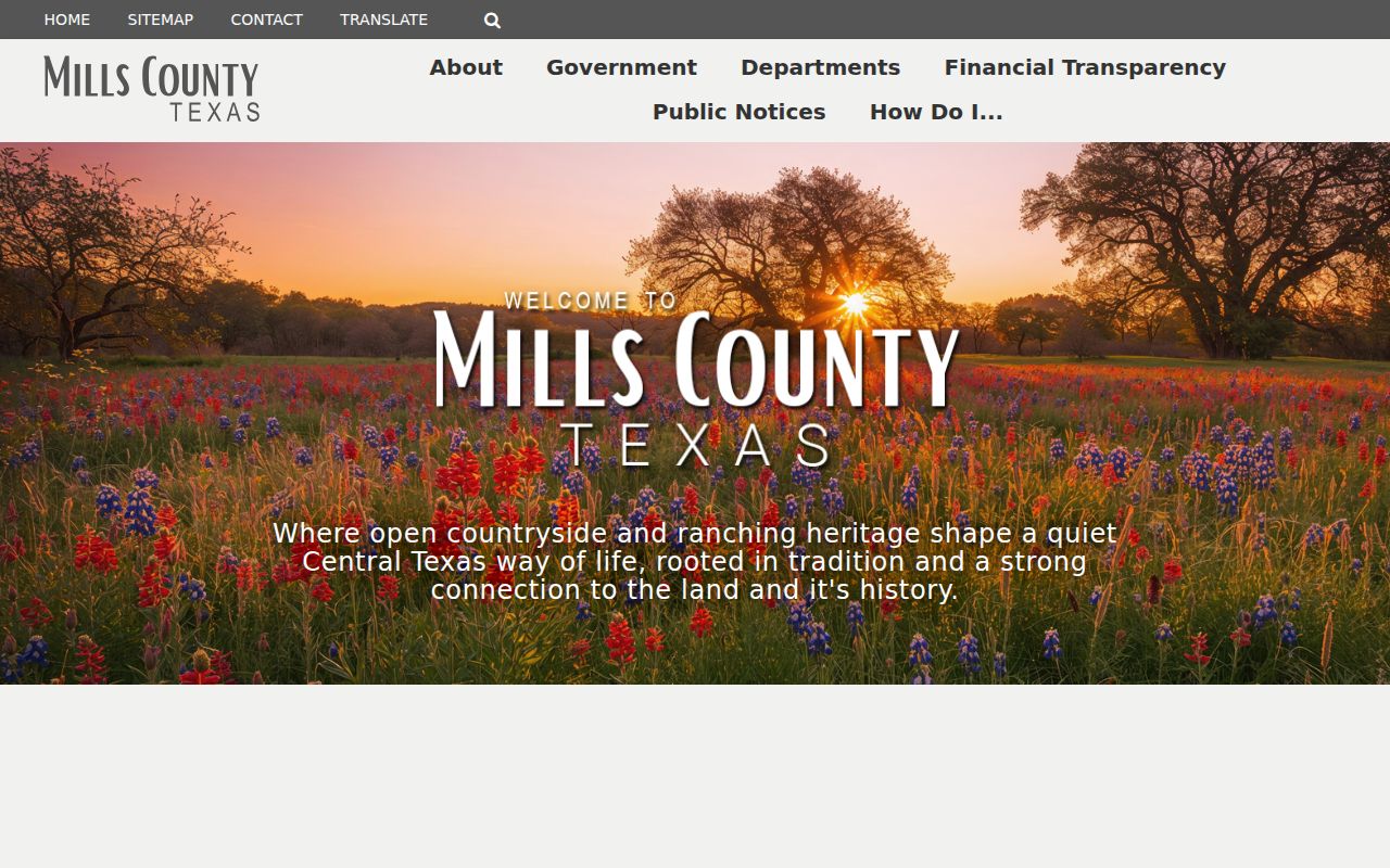 Mills County criminal records courthouse homepage