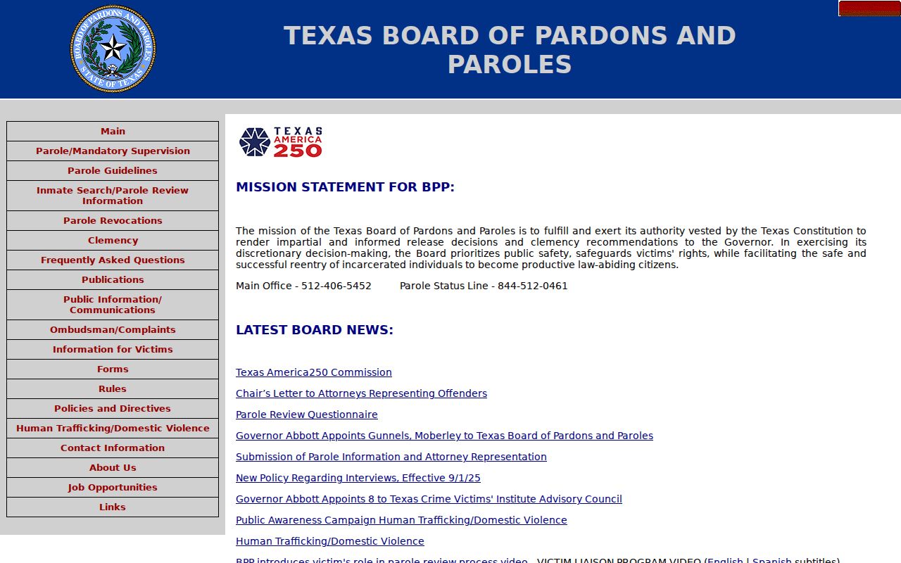 Mills County criminal record parole decision source