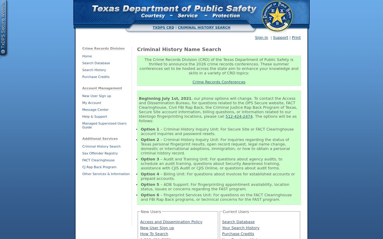 Mills County criminal history search through Texas DPS